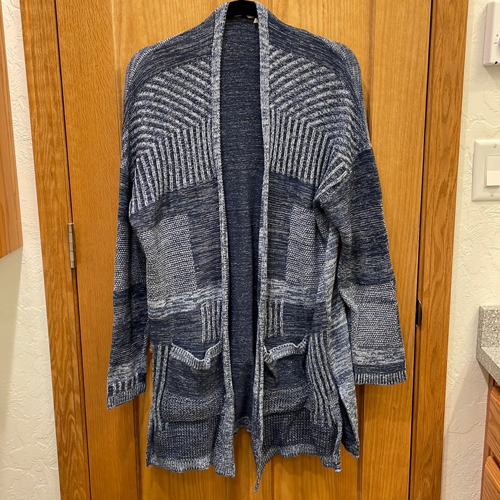 Textured long cardigan